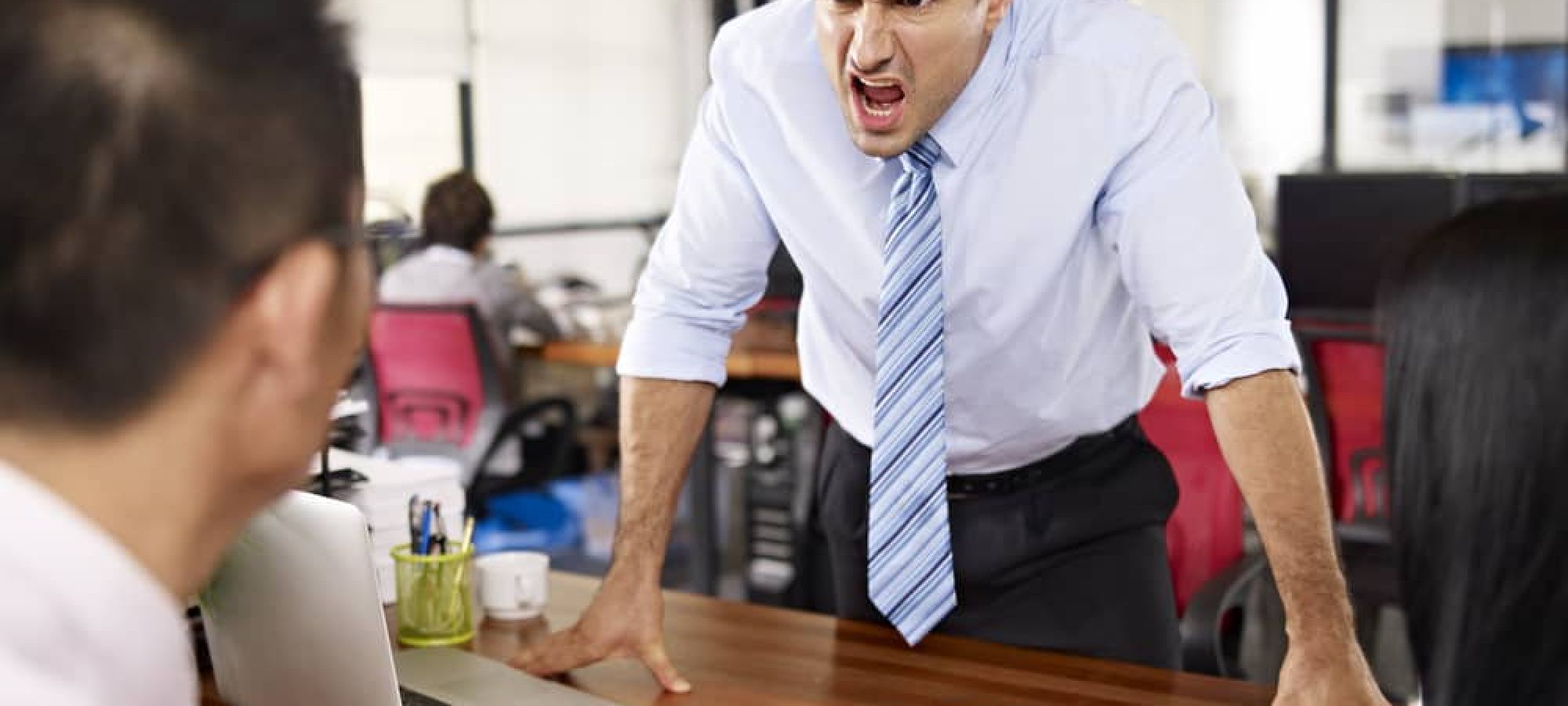 Boss yelling at employee