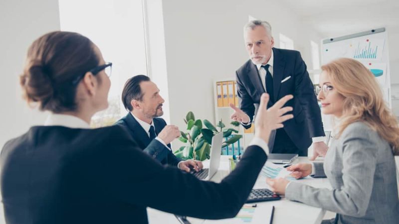 Upset boss at meeting