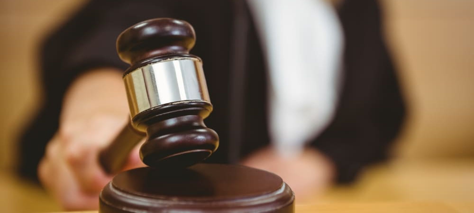 Judge banging gavel