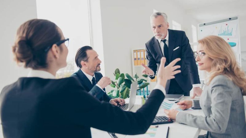 Upset boss at meeting