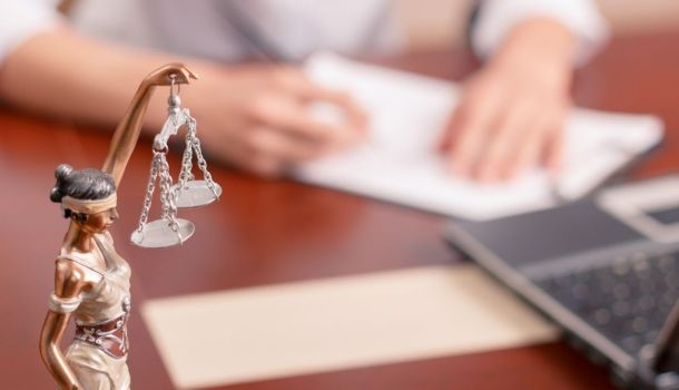 Person signing papers law office
