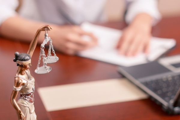 Person signing papers law office
