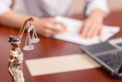 Person signing papers law office