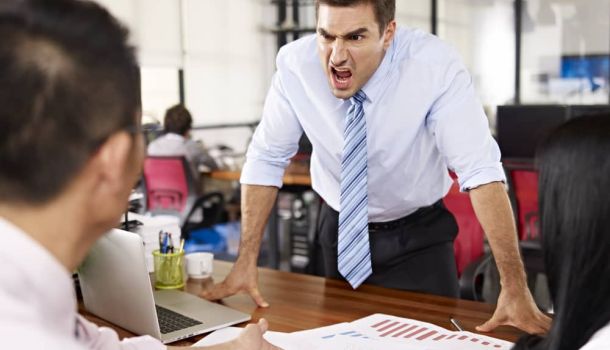 Boss yelling at employee