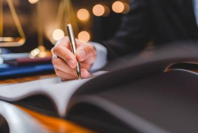 Hand writing in law document